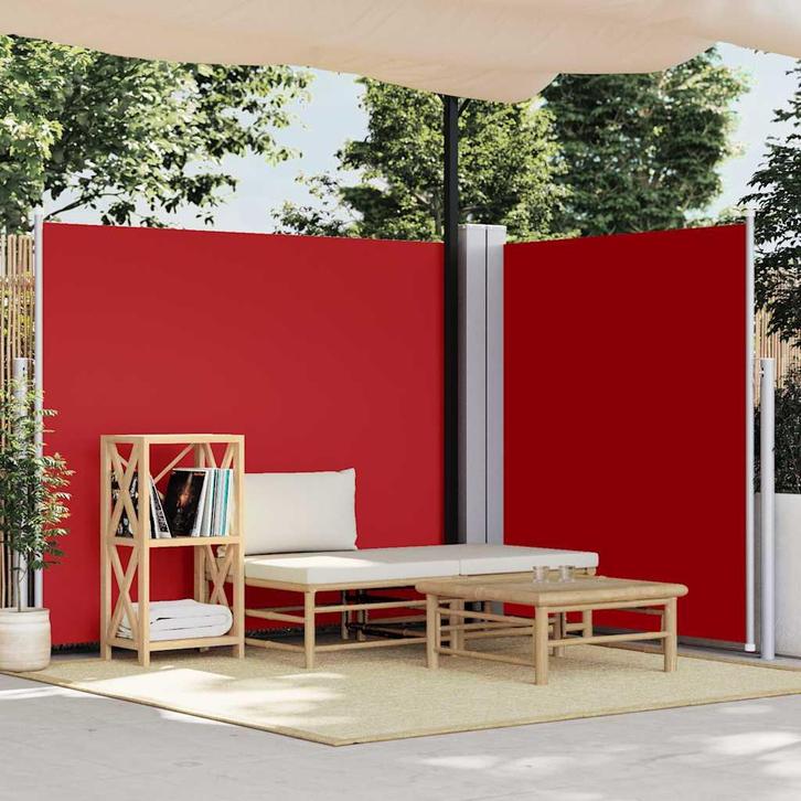 vidaXL Windscherm uittrekbaar 170x600 cm rood, Tuin en Terras, Zonneschermen, Nieuw, Verzenden