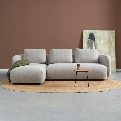 *WOONWINKEL* Beige Bank Met Chaise Longue Links, Huis en Inrichting, Banken | Bankstellen, Nieuw, Verzenden