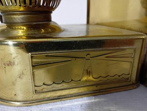 Ships cabin light - Brass Glass Elektrische componenten, Antiek en Kunst, Curiosa en Brocante