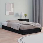 vidaXL Bedframe massief hout zwart 75x190 cm, Eenpersoons, Verzenden, Zwart, Nieuw