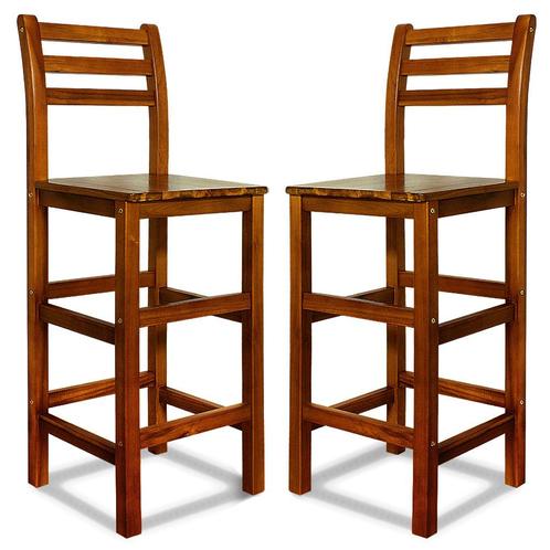 Set van 2 Acacia Hout Barkrukken (Interieur, Voor in Huis), Huis en Inrichting, Stoelen, Nieuw, Verzenden