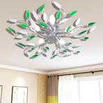 Lamp met kristallen bladeren van acryl voor 5x E14 wit/groen, Huis en Inrichting, Complete inboedels, Verzenden