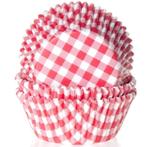 Cupcake Vormpjes HoM Boerenbont Ruit Rood 50x33mm. 48st., Verzenden, Nieuw