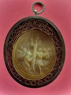 Antiek Reliekhouder - Glas, Messing, Was - 1850-1900 - Agnus