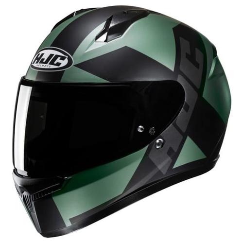 HJC C10 Tez - Zwart / Groen, Motoren, Kleding | Motorhelmen, M, HJC, Integraalhelm, Verzenden