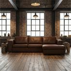 Leren hoekbank Flow - 3 zits + longchair, Huis en Inrichting, Banken | Bankstellen, Hoekbank, Ophalen of Verzenden, Modern, 300 cm of meer