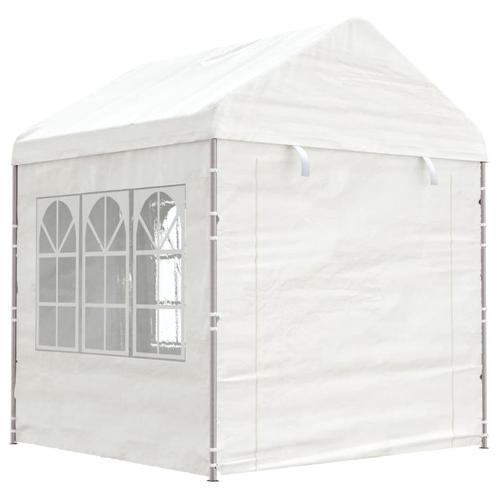 vidaXL Prieel met dak 2,28x2,23x2,69 m polyetheen wit, Tuin en Terras, Partytenten, Nieuw, Verzenden