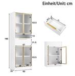 Hoge Vitrinekast met LED – 4 Deuren en Glasfront, Huis en Inrichting, Kasten | Vitrinekasten, Verzenden, Nieuw