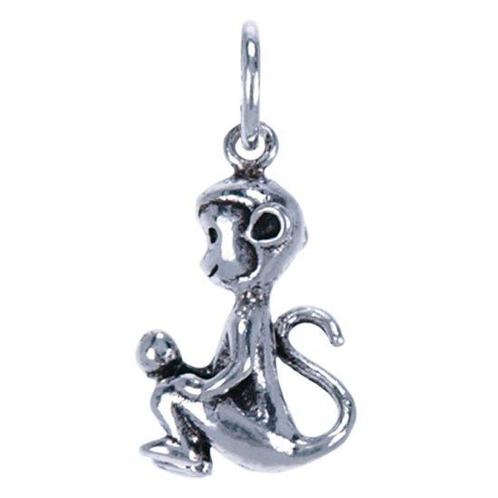 Zilveren Aap ketting hanger, Sieraden, Tassen en Uiterlijk, Kettinghangers, Verzenden