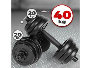 Veiling - Dumbbell Set 40KG - Korte Halterstangen beschikbaar voor biedingen