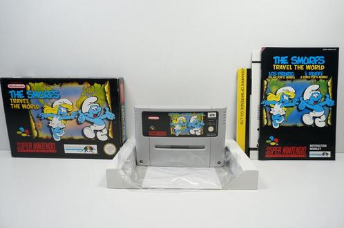 The Smurfs Travel the World / Les Schtroumpfs -, Spelcomputers en Games, Games | Nintendo Super NES, Zo goed als nieuw, Ophalen of Verzenden