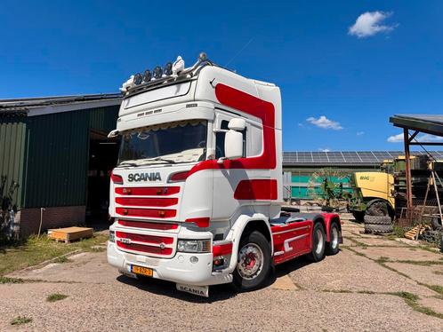 Scania R730 V8 Full Air, PTO Hydro 6X2, Auto's, Vrachtwagens, Geïmporteerd, Te koop, BTW verrekenbaar, Diesel, Wit, Euro 6, Scania