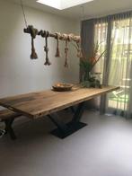 eiken tafel eettafel tafelblad wagonplanken wagondelen, 200 cm of meer, 50 tot 100 cm, Nieuw, Tafels en meubels op maat gemaakt van oude eiken planken 