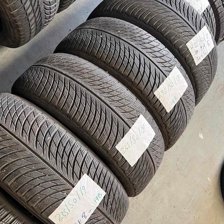 4 x Michelin 235-50-19 Winterbanden 8mm, Auto-onderdelen, Banden en Velgen, 19 inch, Winterbanden, 235 mm, Personenwagen, Gebruikt