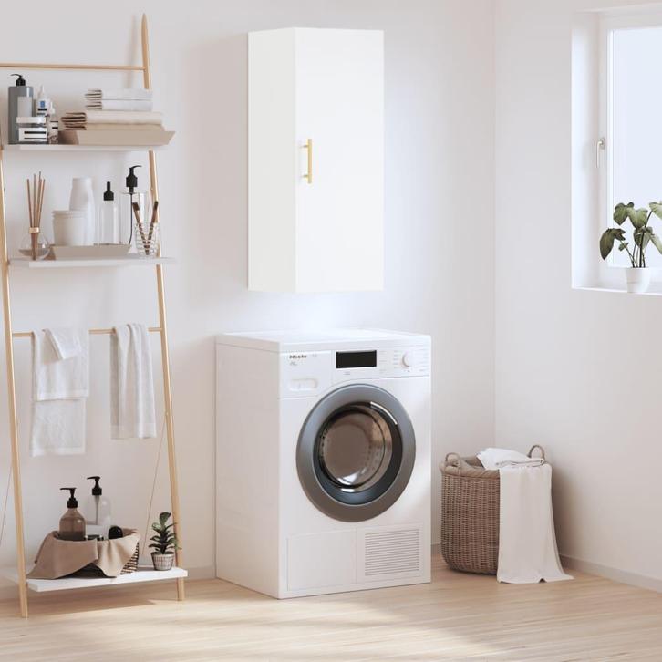 vidaXL Bovenkast 34,5x34x90 cm wit, Huis en Inrichting, Kasten | Buffetkasten, 25 tot 50 cm, Nieuw, Overige houtsoorten, Minder dan 100 cm