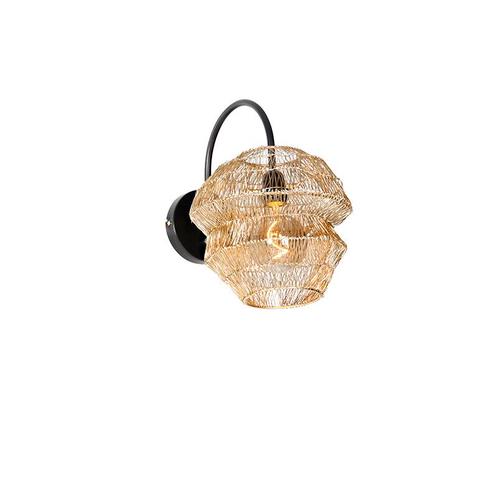 Oosterse wandlamp zwart met goud - Vadi, Huis en Inrichting, Lampen | Wandlampen, Nieuw, Overige materialen