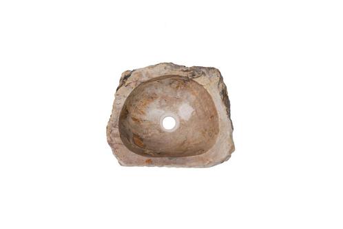 Fossiel Waskom37x30x14 cm | Versteend Hout, Huis en Inrichting, Badkamer | Badkamermeubels, Wastafelkast, Nieuw, Verzenden