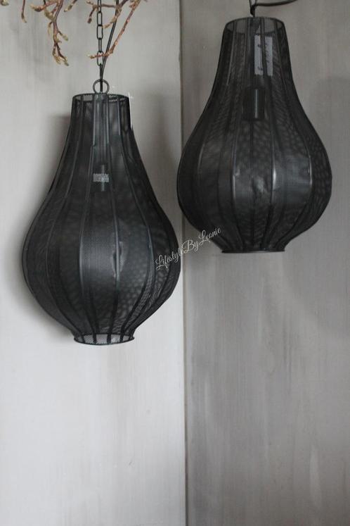Zwart metalen hanglamp Micha 43 cm, Huis en Inrichting, Lampen | Overige, Nieuw, Ophalen of Verzenden