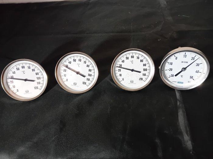 Wiki SLW - Thermometer (4) - Roestvrij staal Glas - 4, Antiek en Kunst, Antiek | Wandborden en Tegels