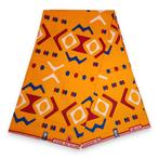 Afrikaanse stof - Gele Bogolan - 100% katoen - 1 yard, Hobby en Vrije tijd, Stoffen en Lappen, Ophalen of Verzenden, Nieuw