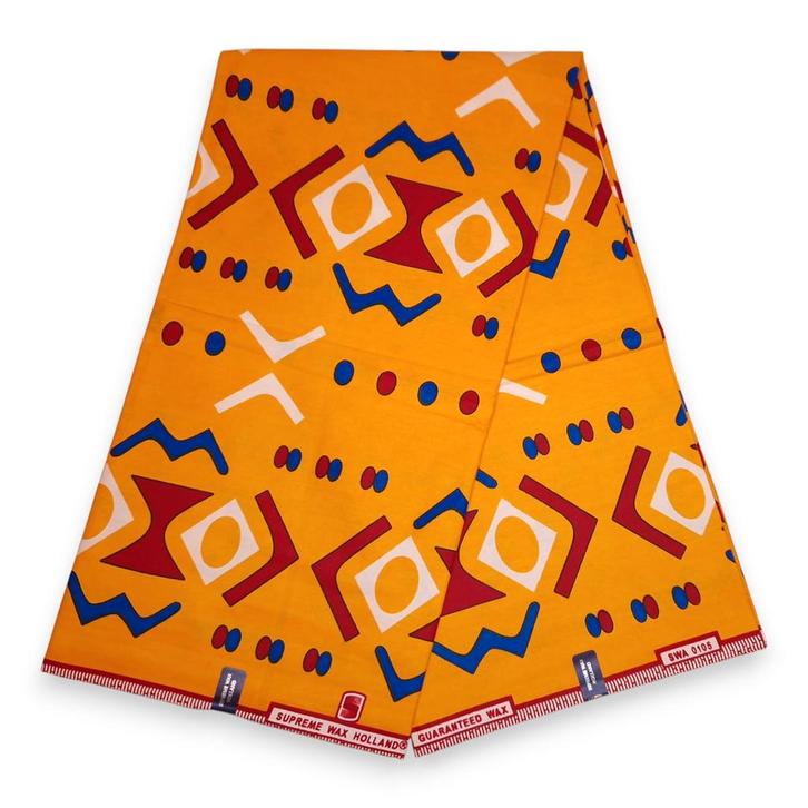 Afrikaanse stof - Gele Bogolan - 100% katoen - 1 yard, Hobby en Vrije tijd, Stoffen en Lappen, Nieuw, Ophalen of Verzenden