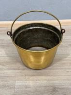 Antieke messing emmer met koperen details – 19e eeuw - Emmer