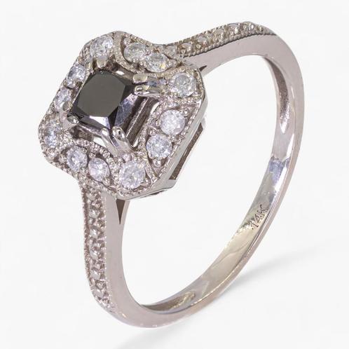14K Gouden ring – 0,38CT Diamanten - Witgoud, prachtig!, Sieraden, Tassen en Uiterlijk, Ringen, Dame, Met edelsteen, Wit, Kleiner dan 17