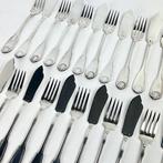 Saglier Frères - Visbestekset (24) - Rocaille - Verzilverd -, Antiek en Kunst, Antiek | Meubels | Tafels