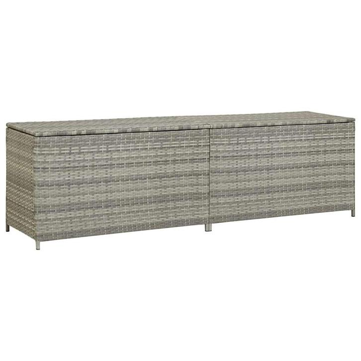 Grijze Poly Rattan Box 200x50x60 | Tweedekansje (tuinbox), Tuin en Terras, Bergingen en Tuinkasten, Nieuw, Kunststof, Containerberging