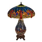 Tiffany tafellamp met verlichte voet – libellemotief – Ø 45, Huis en Inrichting, Verzenden, Nieuw