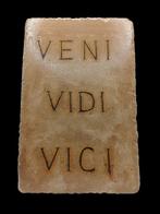 sculptuur, Stemma araldico  Veni Vidi Vici - 25 cm -, Antiek en Kunst, Curiosa en Brocante