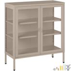 metalen vitrinekast - taupe, Verzenden, Nieuw