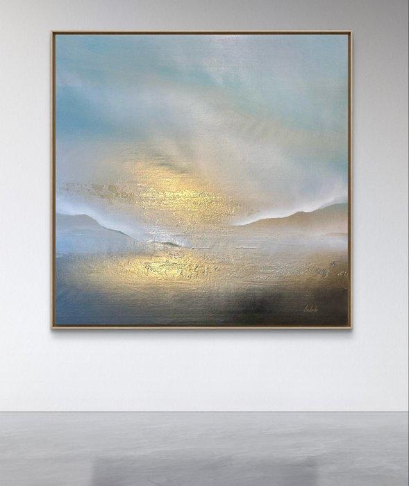 Anderle - Golden composition - Foggy day - XXL, Antiek en Kunst, Kunst | Schilderijen | Modern