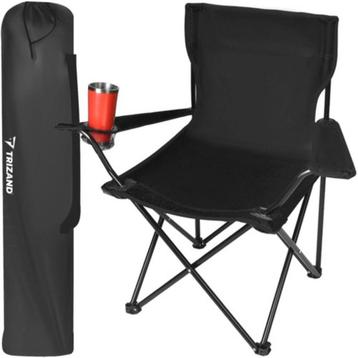Trizand Zwarte Vissersstoel - 80 x 44 x 80 cm - Draagbaar... beschikbaar voor biedingen