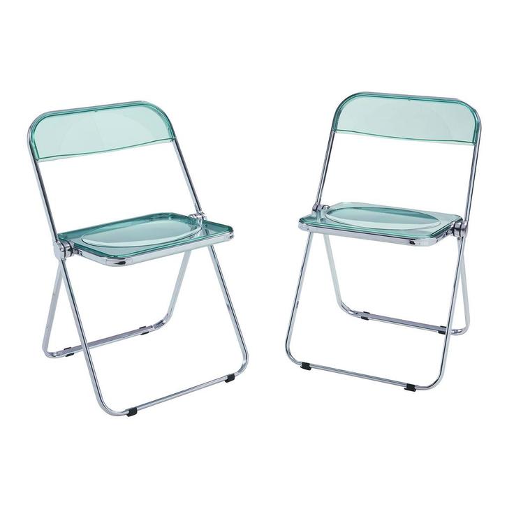 Klapstoel set van 2 Pornainen 74x46x47 cm mintgroen [en.casa, Huis en Inrichting, Stoelen, Verzenden