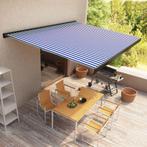 vidaXL Luifel gemotoriseerd 450x300 cm blauw en wit, Tuin en Terras, Zonneschermen, Verzenden, Nieuw