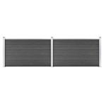 vidaXL Schuttingpanelenset 353x105 cm HKC zwart, Tuin en Terras, Verzenden, Nieuw, Kunststof, 1 tot 2 meter