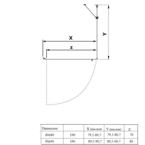 Aanbieding: Douchecabine | BWS Gusma | 1 Deur | 80x80x190 cm, Doe-het-zelf en Verbouw, Sanitair, Ophalen of Verzenden