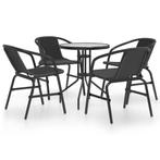 vidaXL 5-delige Tuinset zwart, Tuin en Terras, Tuinsets en Loungesets, Verzenden, Nieuw, Textileen, Tuinset