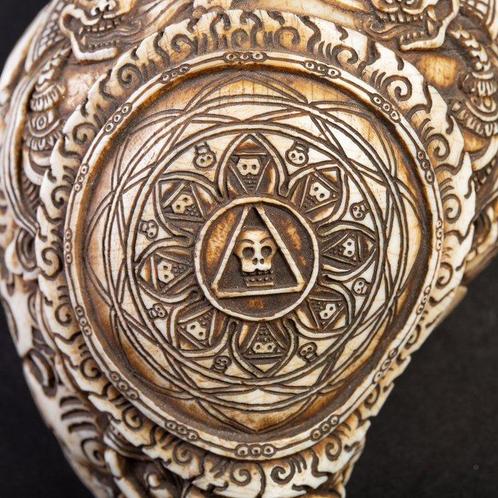 Antieke Hindoeïstische Shankha schelp - met de hand, Antiek en Kunst, Curiosa en Brocante