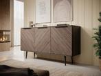 Meubella Dressoir Pedro donker eiken zwart eiken 150 cm, Huis en Inrichting, Kasten | Dressoirs, Verzenden, 150 tot 200 cm, Nieuw
