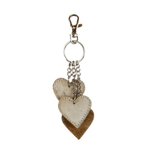 sleutelhanger 3 hartjes bruin 12cm, Huis en Inrichting, Woonaccessoires | Overige, Verzenden