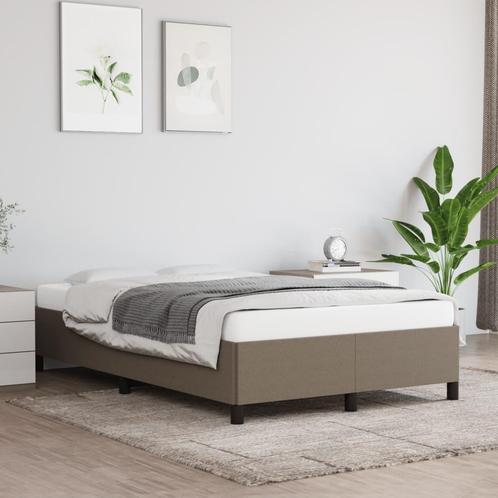 vidaXL Bedframe zonder matras 120x190 cm stof taupe, Huis en Inrichting, Slaapkamer | Bedden, 120 cm, 190 cm of minder, Twijfelaar