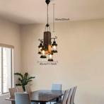 Industriële Retro Hanglamp – 4-Lichts Hout en IJzer Design, Verzenden, Nieuw