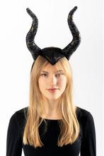 Haarband Lange Zwarte Hoorns Heks Lint Zilver Glitter Diadee, Kleding | Dames, Ophalen of Verzenden, Nieuw, Carnaval, Accessoires