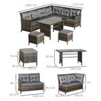 TRUUSK Polyrattan Tuinmeubelset Lounge Grijs, Incl. Bankstel, Tuin en Terras, Tuinsets en Loungesets, Verzenden, Nieuw
