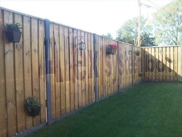 23 planks tuinscherm hout beton schuttingen maximale privacy beschikbaar voor biedingen