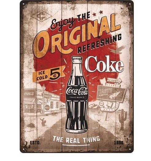 Enjoy the original refreshing coke reclamebord, Verzamelen, Merken en Reclamevoorwerpen, Nieuw, Ophalen of Verzenden