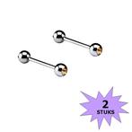 Fako Bijoux® - Barbell Piercing - Kristal - 12mm - Geel -, Verzenden, Nieuw