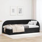 vidaXL Hoekbedframe met hoofdeinde Zwart 90 x 200 cm Fluweel, Verzenden, Nieuw, Zwart, Stof